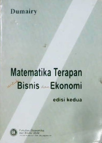 Image of Matematika terapan untuk bisnis dan ekonomi