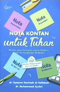 Image of Nota kontan untuk Tuhan : Mereka yang berangkat untuk memberi, akan pulang dengan membawa