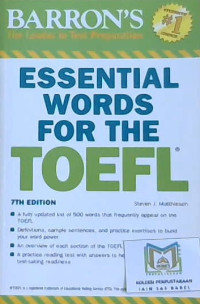 Image of Essential words for the toefl